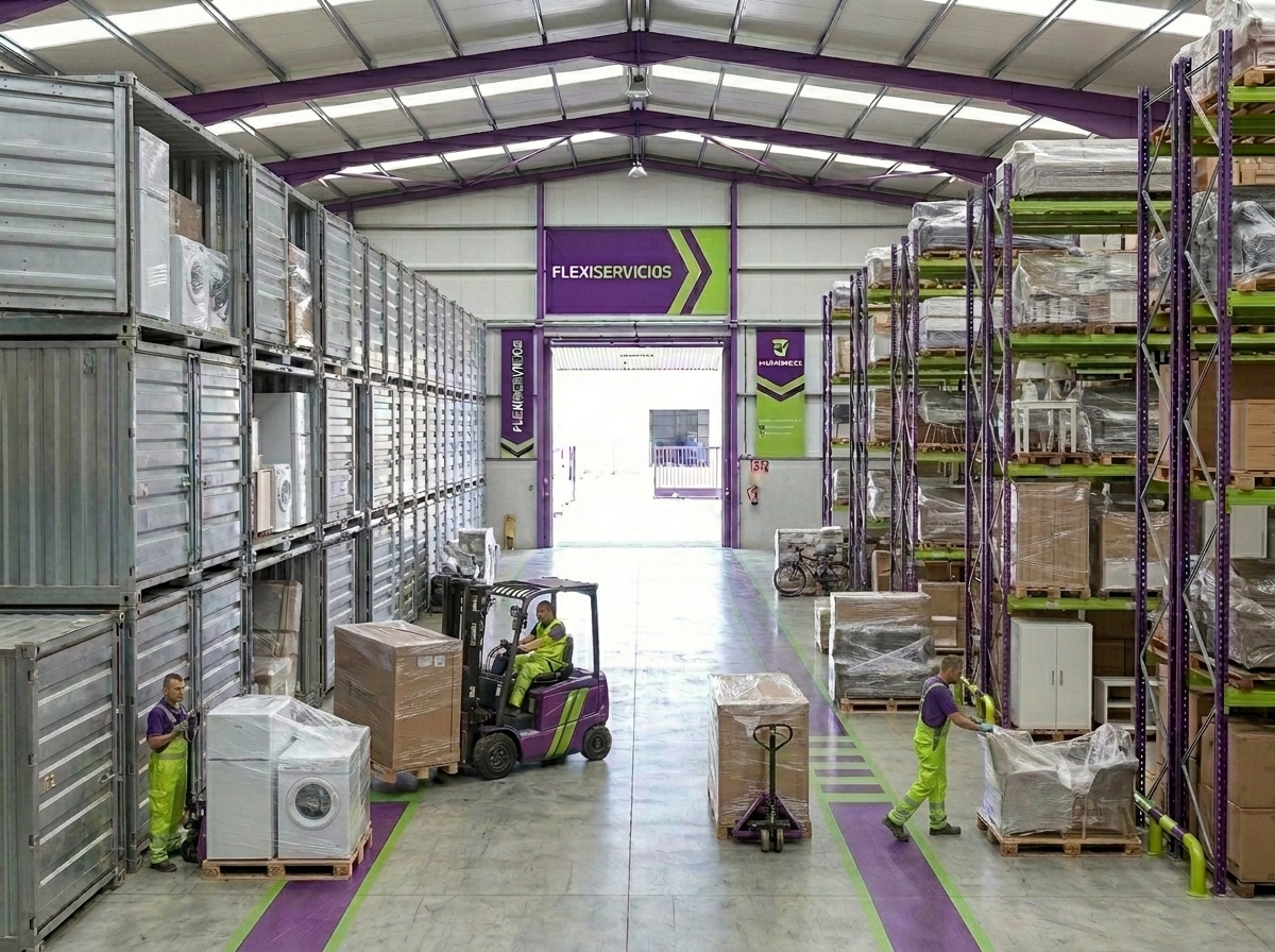 Base logística y guardamuebles de Flexiservicios en Arganda del Rey